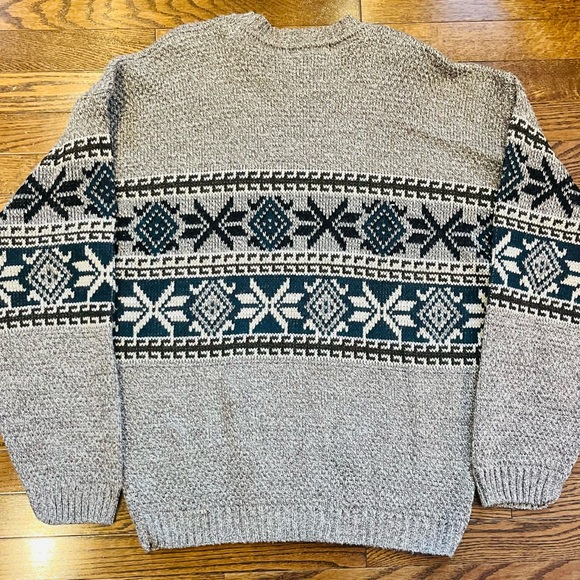 Vintage New Era Fair Isle Knit Sweater USA Made L - Picture 8 of 9